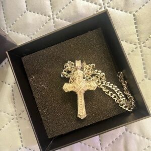 NEW 20 inch .925Silver Cross Pendant Necklace! beautiful made in Italy.🇮🇹